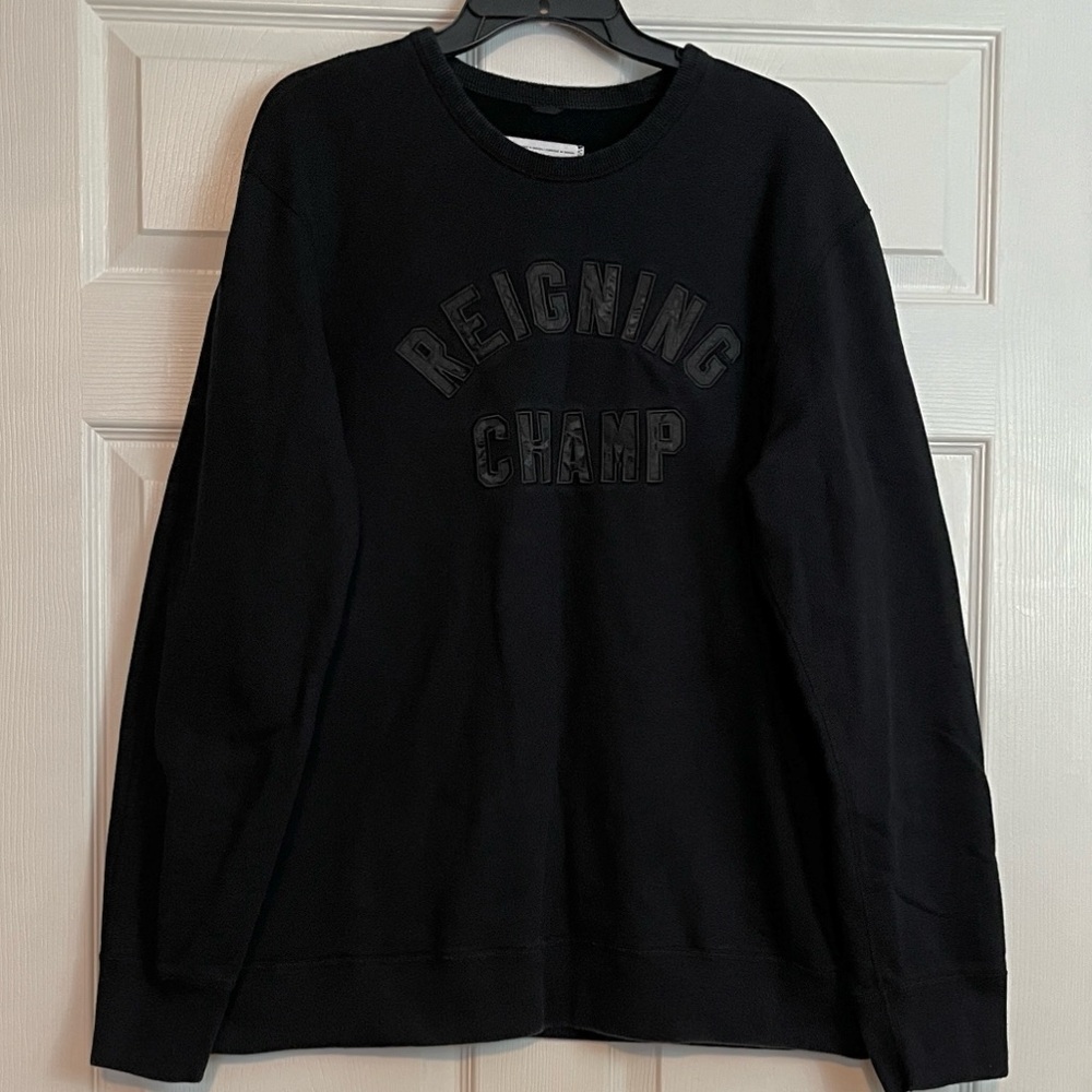 Reigning Champ Logo Crewneck Sweatshirt Men’s XL Cotton - Black
